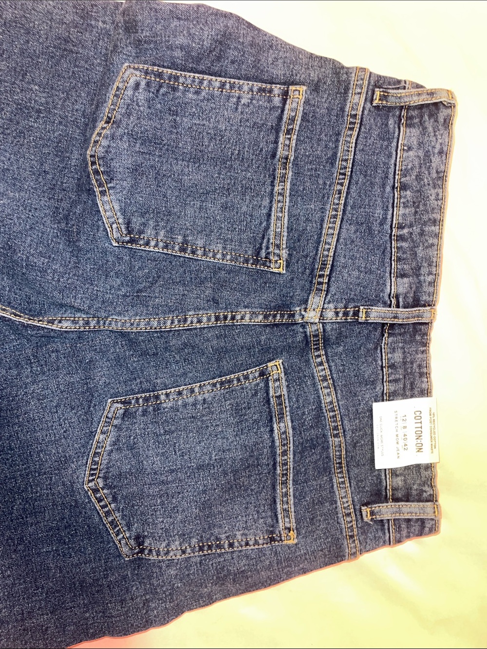 Cotton On Blue Denim Stretch Mom Jeans - Picture 3 of 3